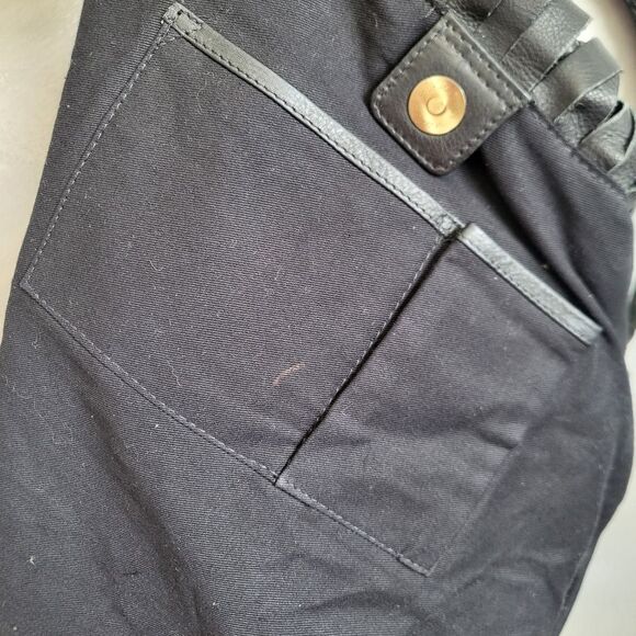 Pikolinos Black Leather Shredded Woven boho Shoulder Back Whipstich 15 x 12 - Picture 10 of 10